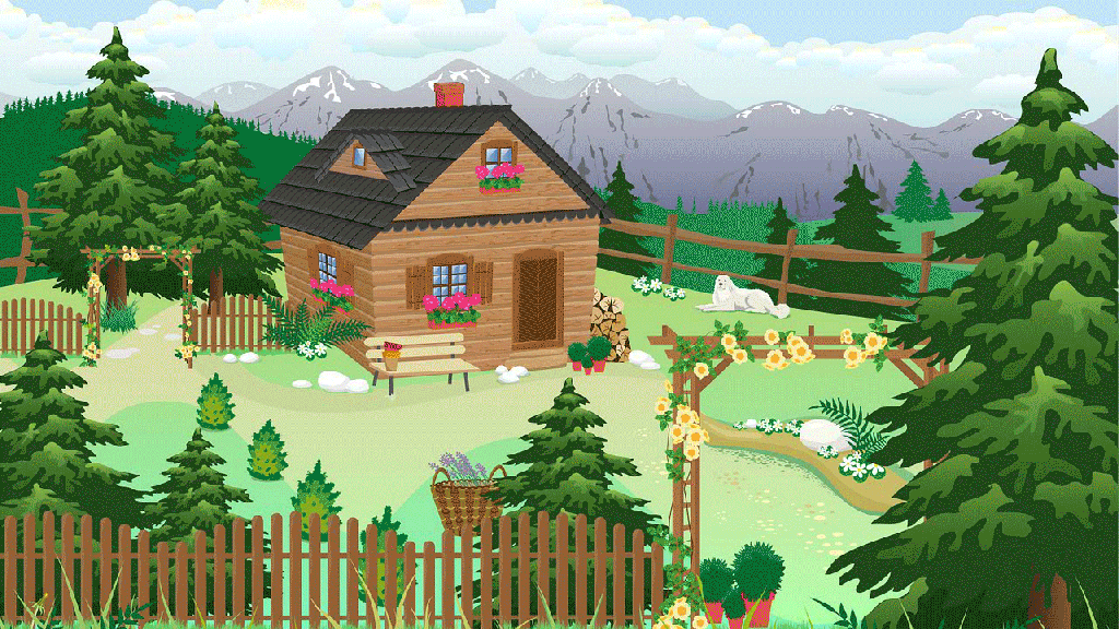 A bee flying through a garden